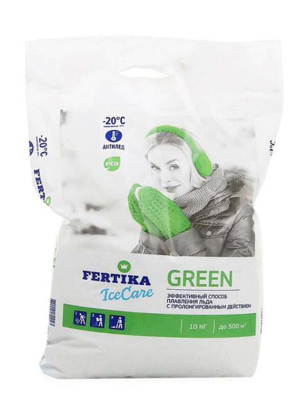 Купить Противогололедный реагент FERTIKA ICECARE GREEN – 20°C (10 кг.)